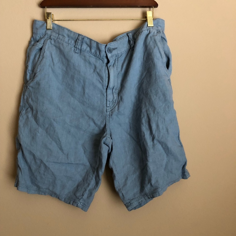 John Varvatos linen shorts.